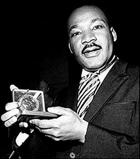 Dr. King collects the Nobel Peace Prize
