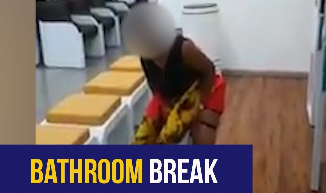 Liquor Store Shooting: A woman urinates in public