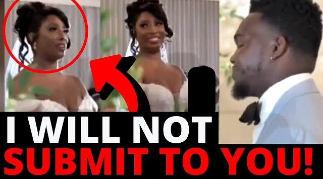 Bride humiliates her groom, saying she won’t ‘obey’ him