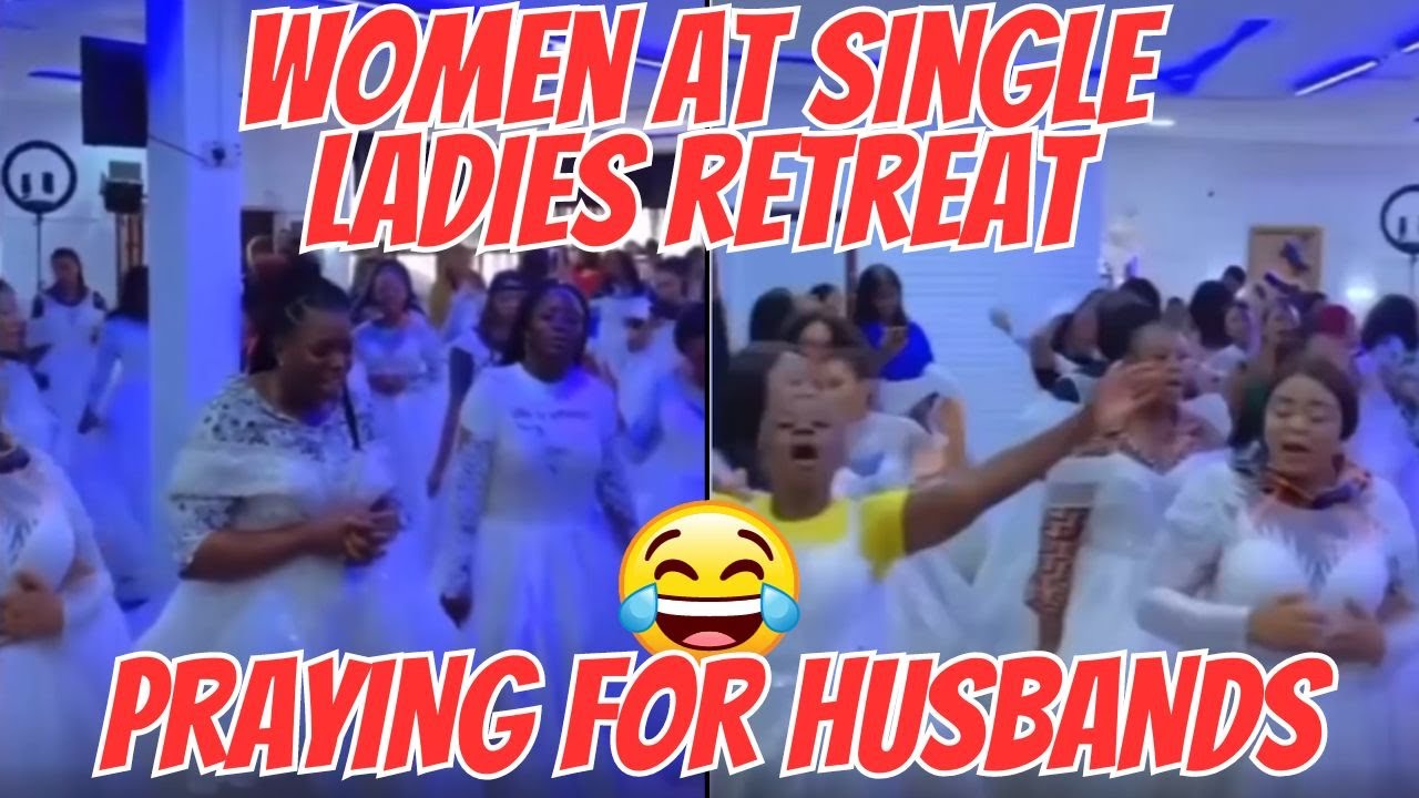 Women at a single ladies retreat pray for husbands