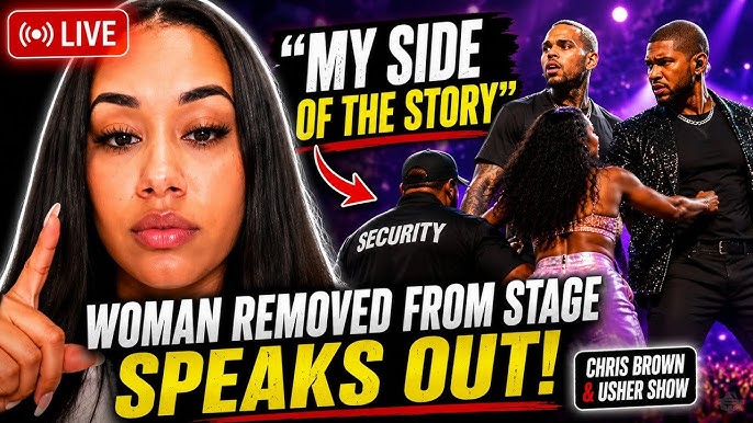 Usher dissed on stage by woman who wants Chris